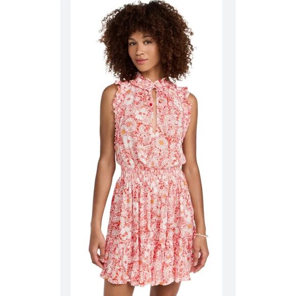 Poupette St. Barth Womens Mini Dress Size S Pink Floral Beach Vacay Resort READ - Picture 4 of 16